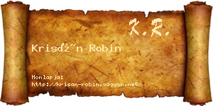 Krisán Robin névjegykártya